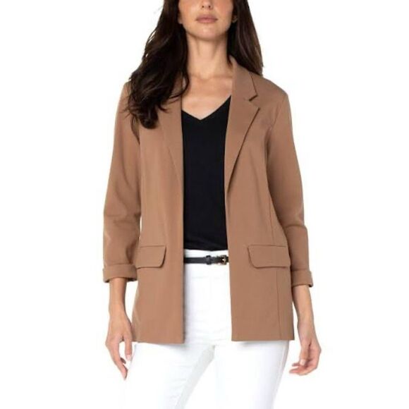 Liverpool Boyfriend Blazer with Princess Darts in Maple Brown Women Size Large L - Picture 1 of 10